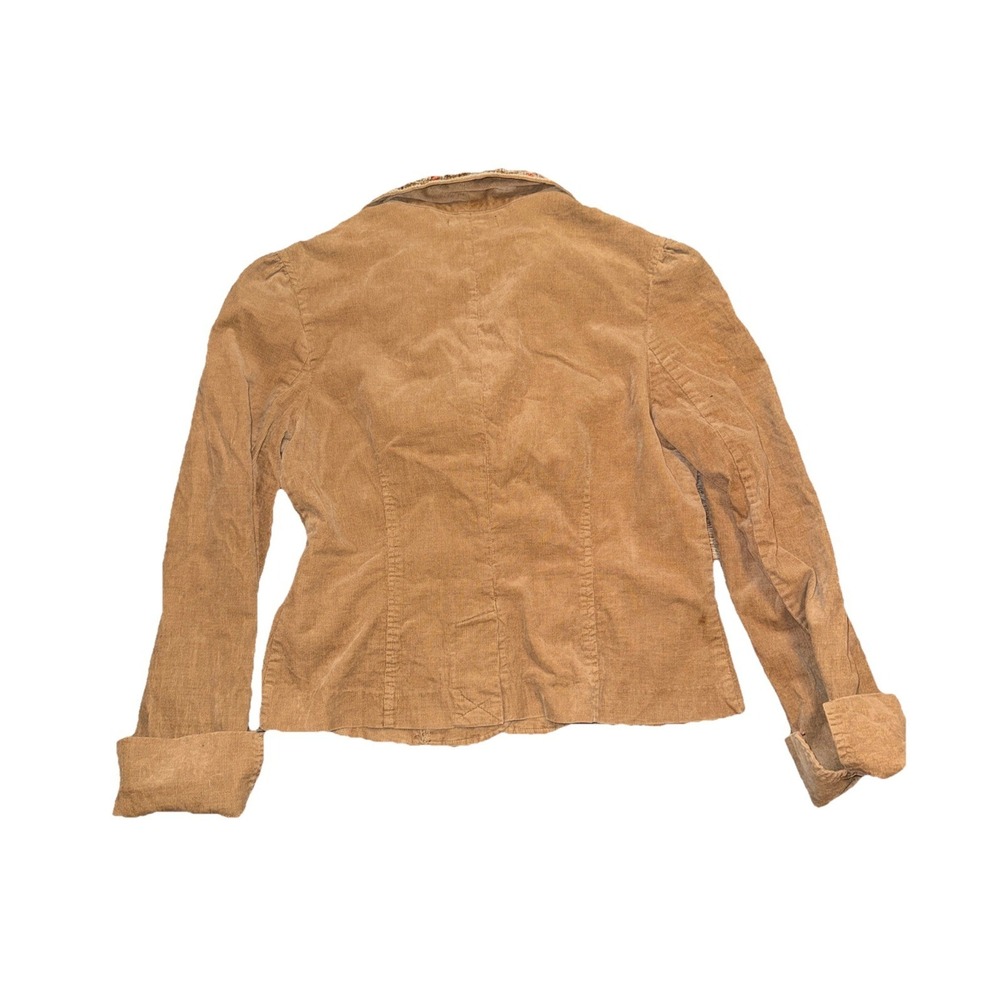 Corduroy Blazer M Embroidered Beaded Trim Six Degrees Of Separation Retro Boho - Picture 4 of 6